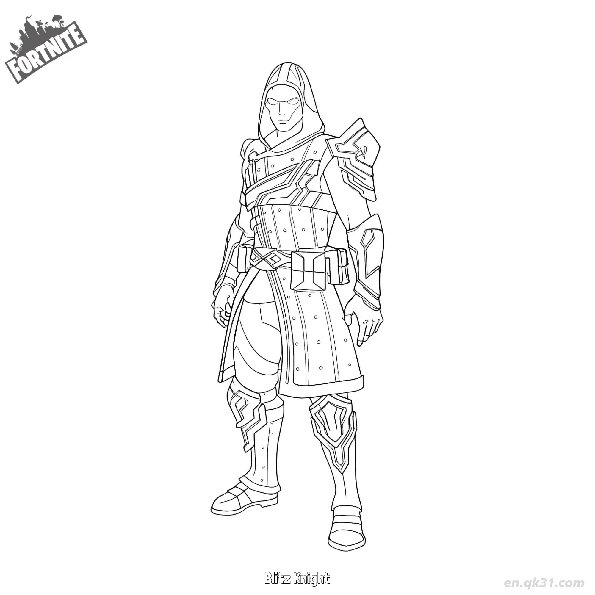 免费 闪电骑士 02简笔画 素描 涂鸦 - 免费可打印堡垒之夜 下载PDF 简笔画涂色页